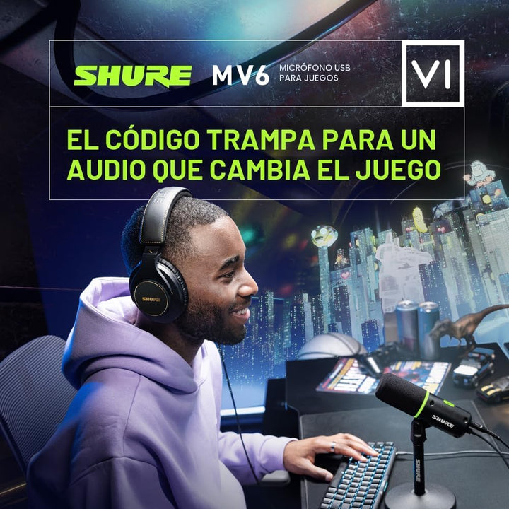 Shure MV6 Micrófono para Juegos \u2013 Micrófono USB Dinámico para...