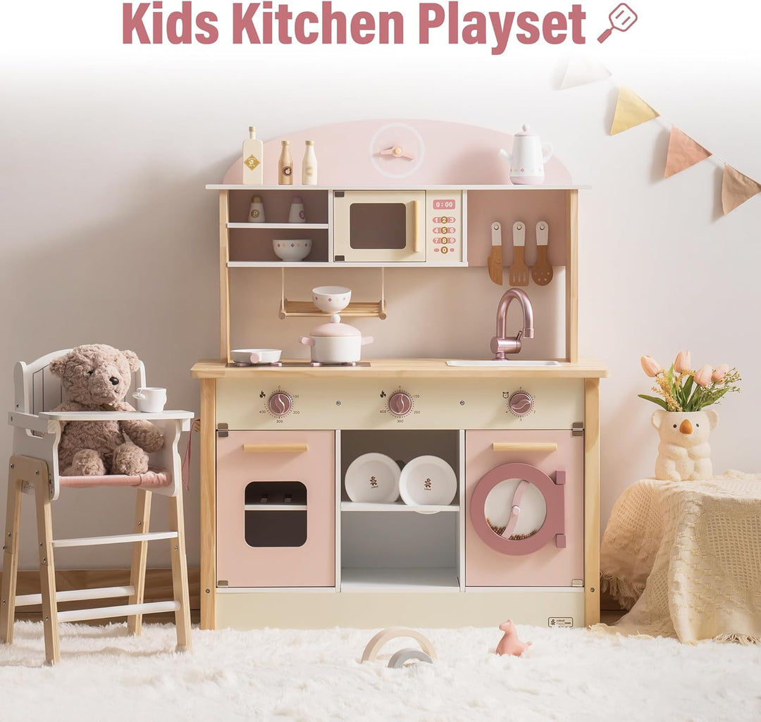 ROBUD Cocina de Juego para Niños Pequeños, Cocina de Juego de Mader...