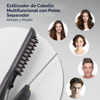 Yiiho Cepillo alisador de cabello, cepillo alisador con púa