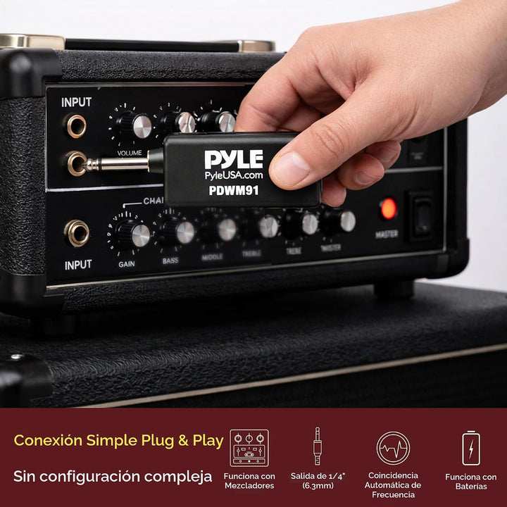 Pyle Sistema de Micrófono Inalámbrico VHF Portátil - Conjunto Trans...
