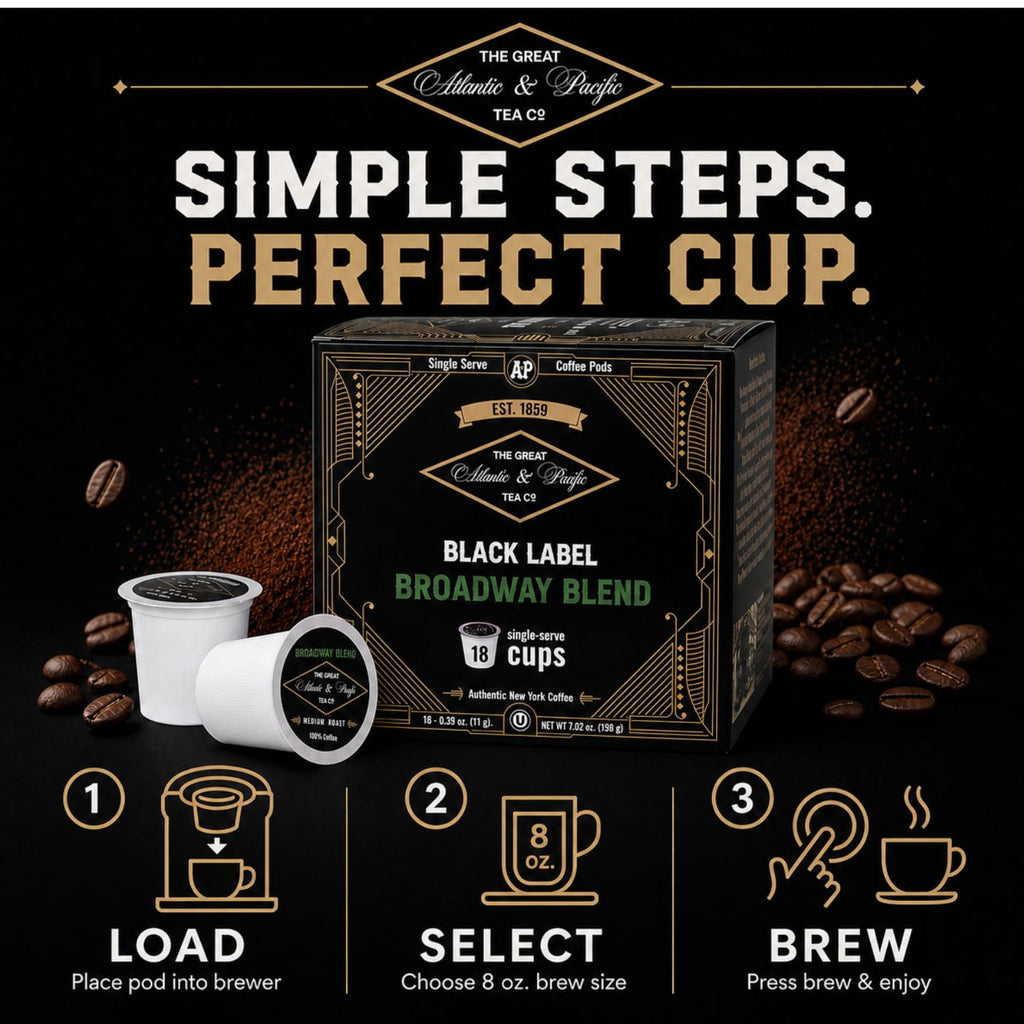 A&P Broadway Blend Cápsulas de café tostado medio, 100% arábica, 72