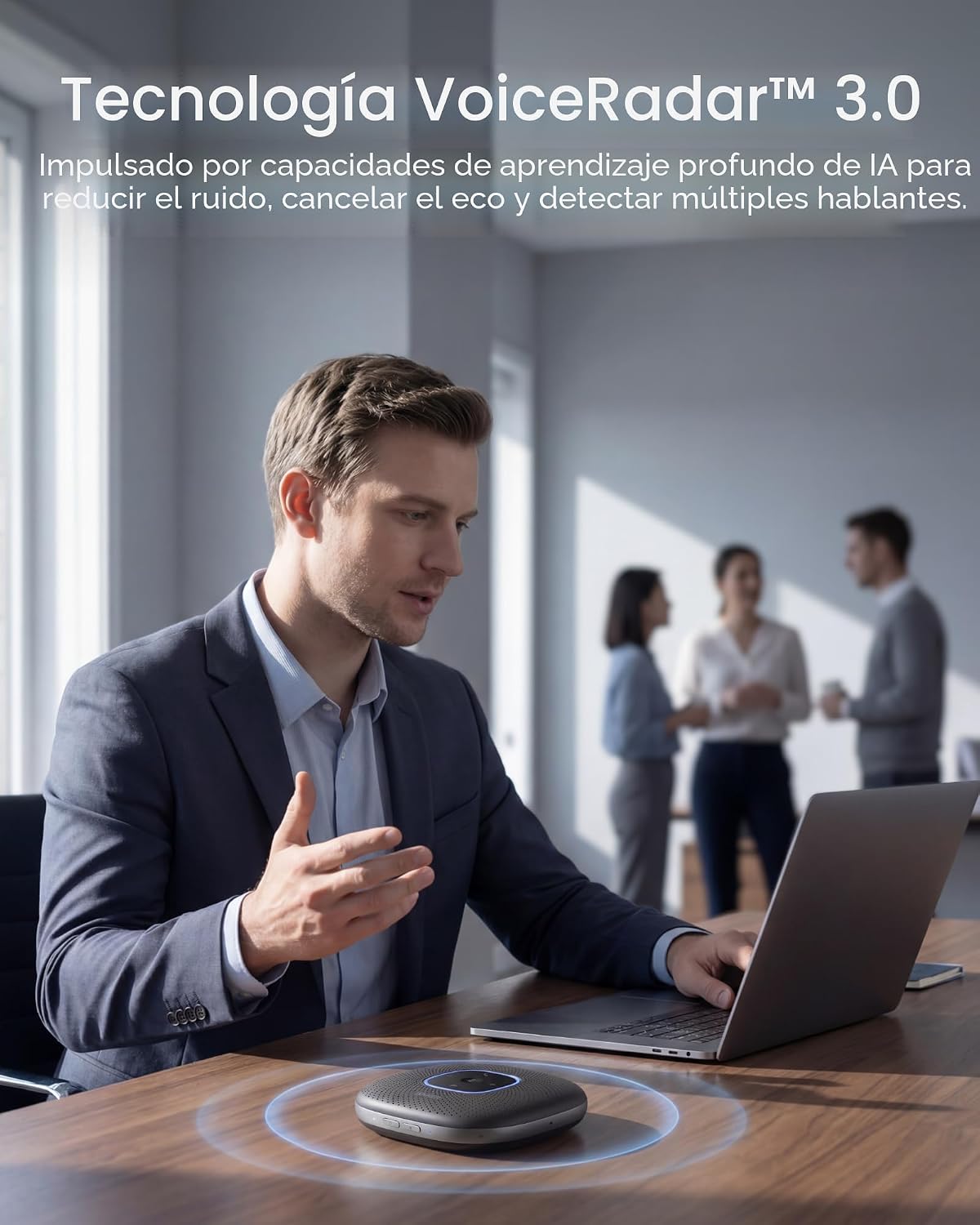 Anker PowerConf Speakerphone, Altavoz de conferencia certificado por Zoom con 6 micrófonos