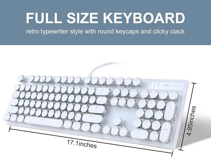 Camiysn Teclado Mecánico para Juegos Estilo Máquina de Escribir, Te...