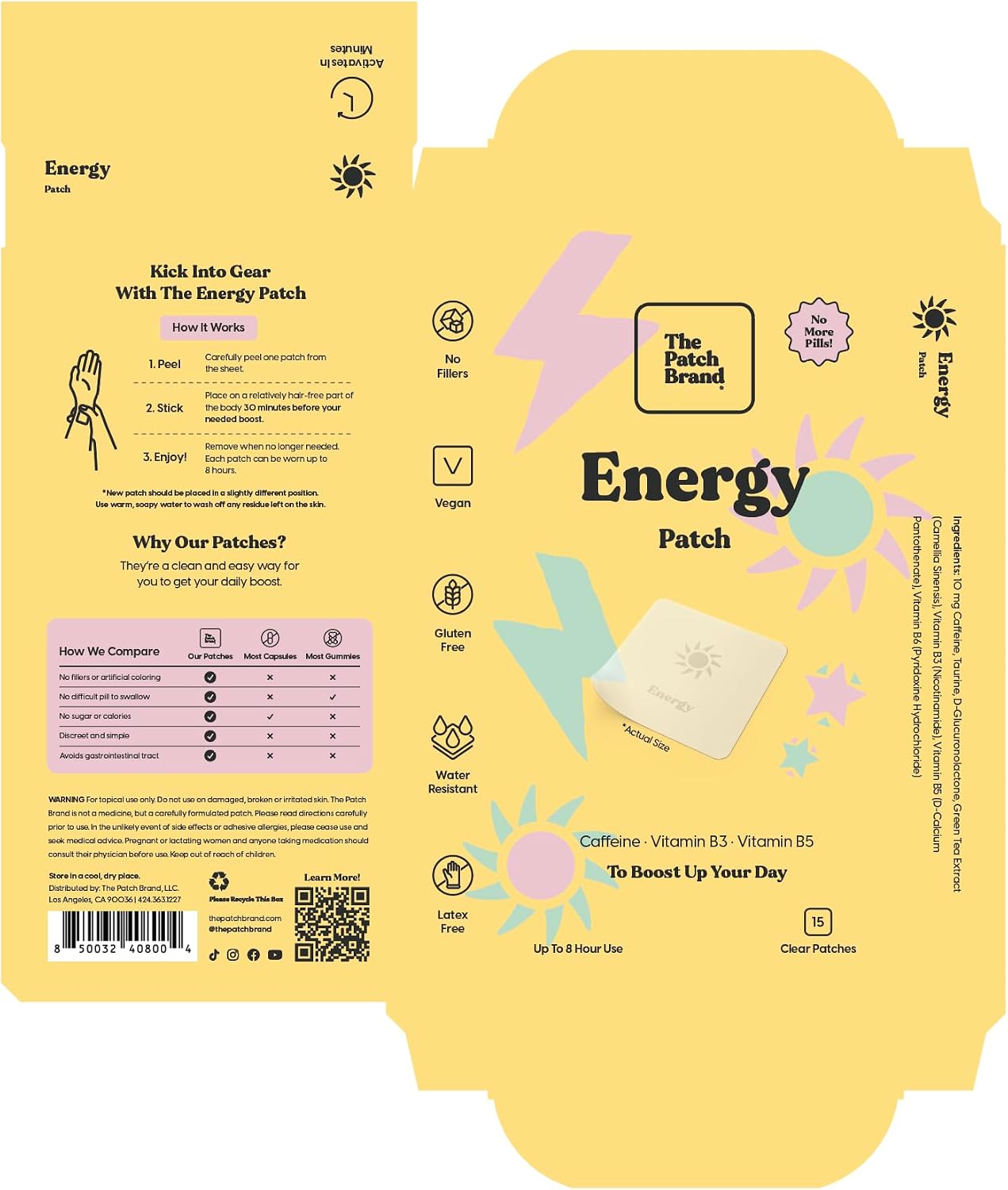 The Patch Brand Parches energéticos | Apoya la energía con cafeína...