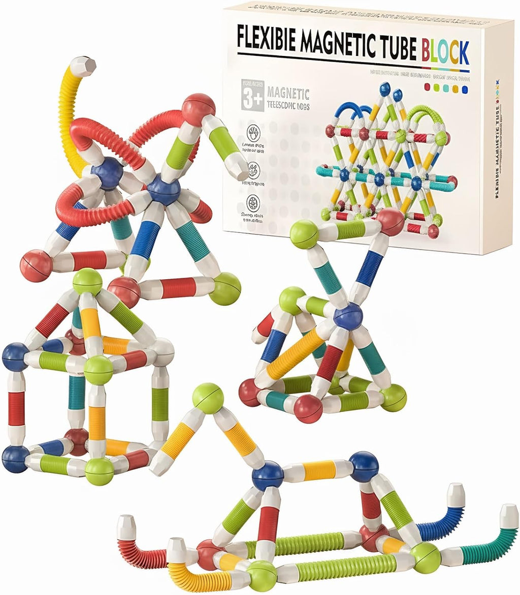 Juguetes Montessori magnéticos extensibles, 85 piezas, para niños y niñas