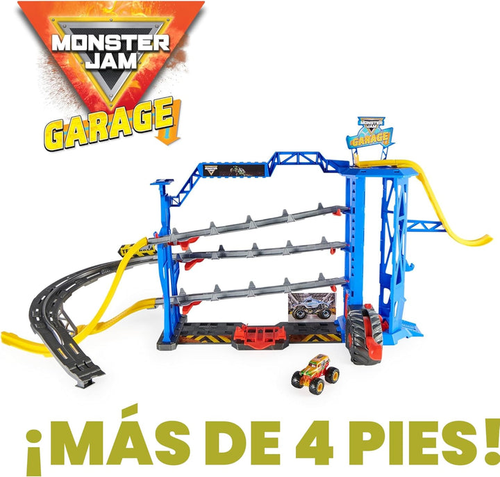 Monster Jam - Set de juego y almacenamiento de garaje con camión mo...