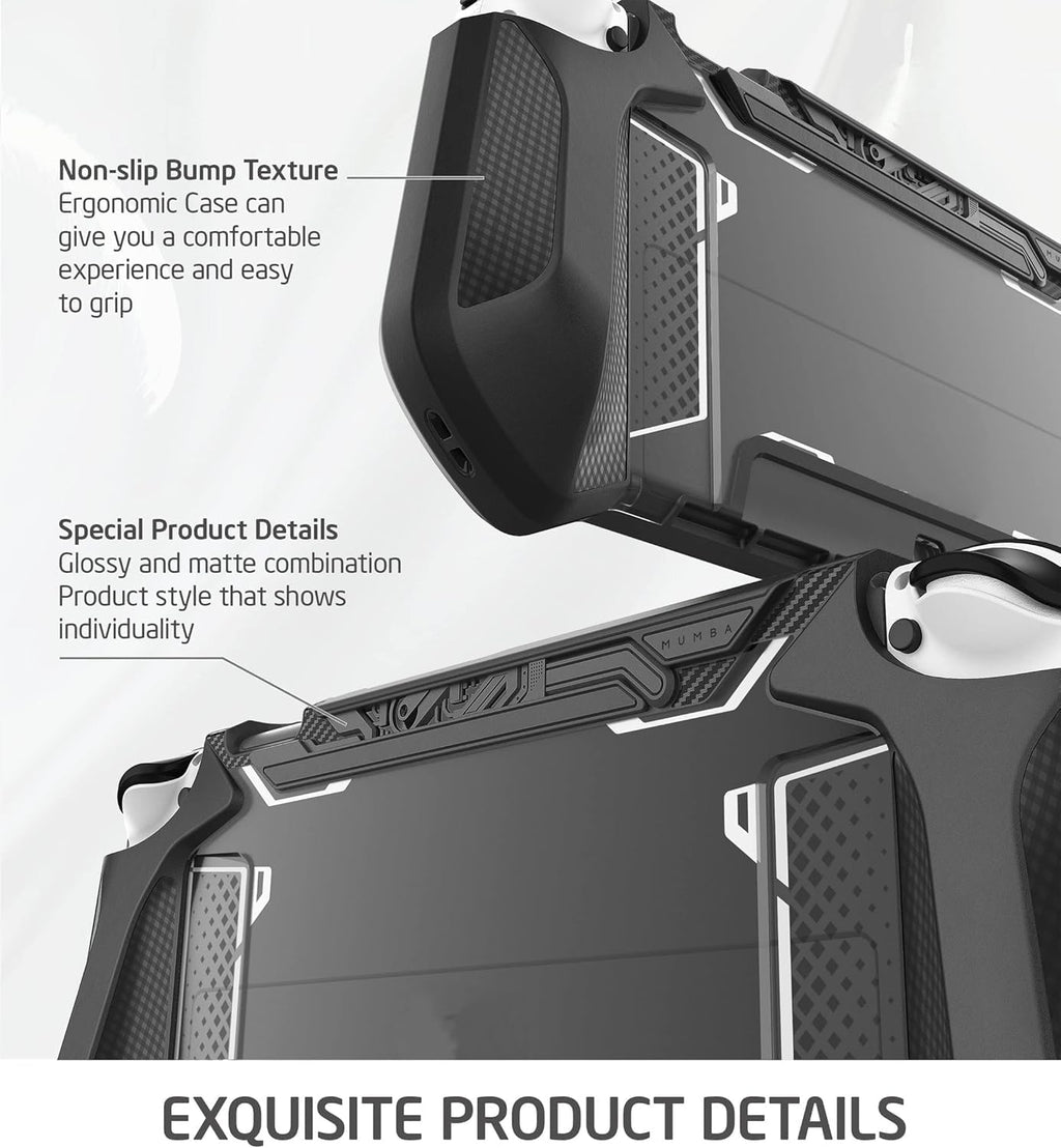 Mumba Funda acoplable para Nintendo Switch OLED 2021, Blade Series TPU Grip Funda protectora Accesorios compatibles con controlador Joy-Con de 7 pulgadas (negro)