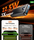ZZI Cargador portátil Power Bank 60000mAh, 22.5W PD Paquete de baterías de
