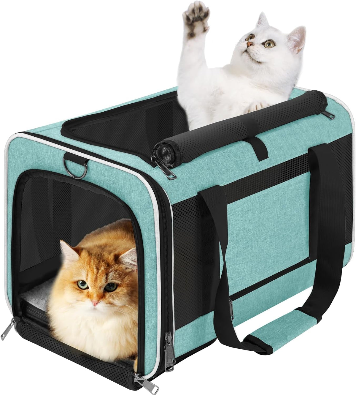 Portador grande para gatos, suave, plegable, bolsa de transporte