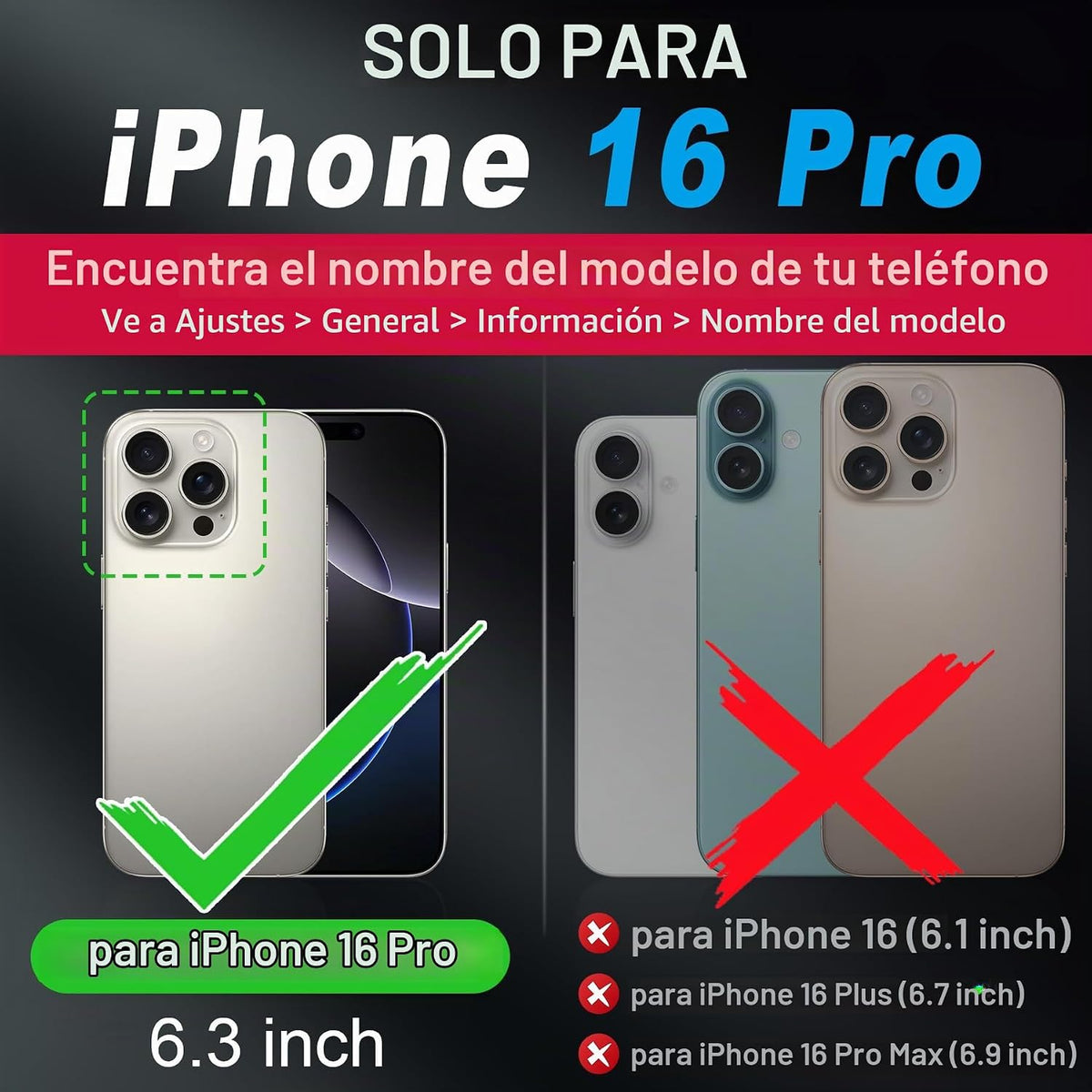 SHIELDON Funda tipo cartera de piel auténtica para iPhone 16 Pro de 6.3