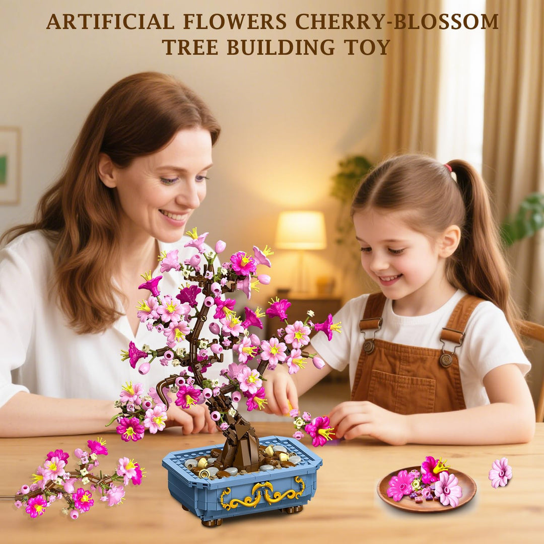 HOGOKIDS Juego de construcción de bonsái de flores de