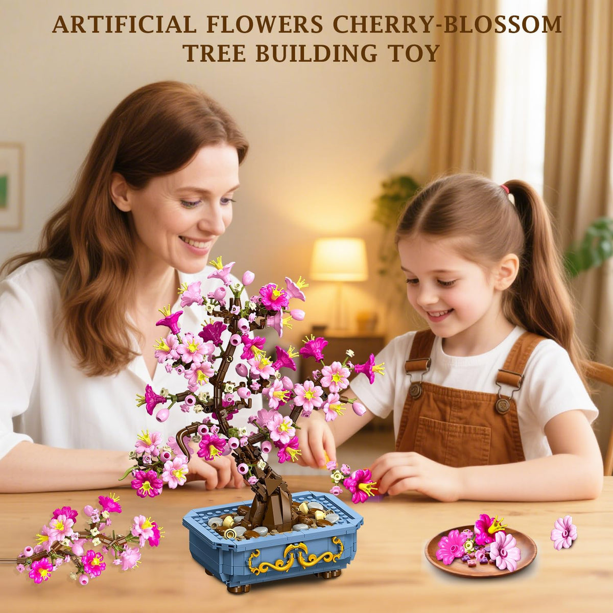 HOGOKIDS Juego de construcción de bonsái de flores de