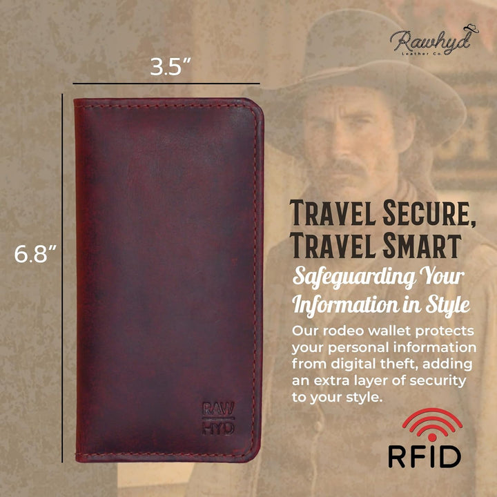 RAW HYD - Cartera larga de cuero para hombres | Funda de chequera d...