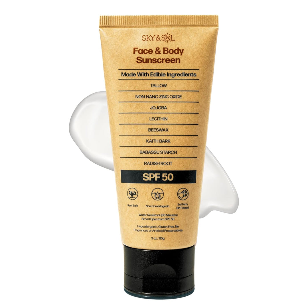 Sky and Sol Protector solar mineral SPF 50 | Con hierba seca y óxid...