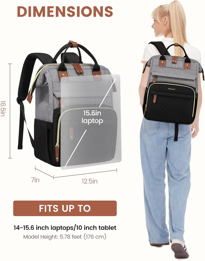 LOVEVOOK - Mochila para laptop de mujer, 15.6" impermeable, bol...