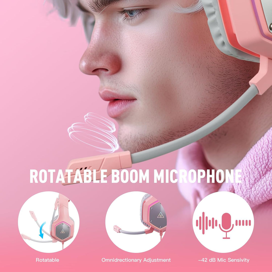 EKSA E1000 V2 Gaming Headset, PC Headset with USB C Plug, Wired Hea...