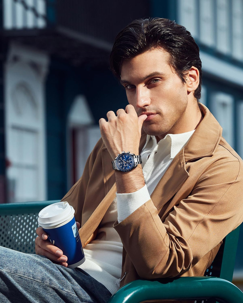 BENYAR Relojes de pulsera para hombre, cronógrafo analógico, de cuarzo, impermeables, para negocios, trabajo, casual, deportivo, con calendario