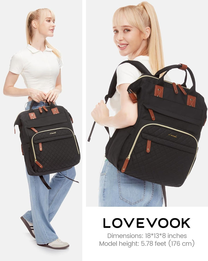 LOVEVOOK Mochila para laptop para mujer, 15.6 pulgadas, impermeable...