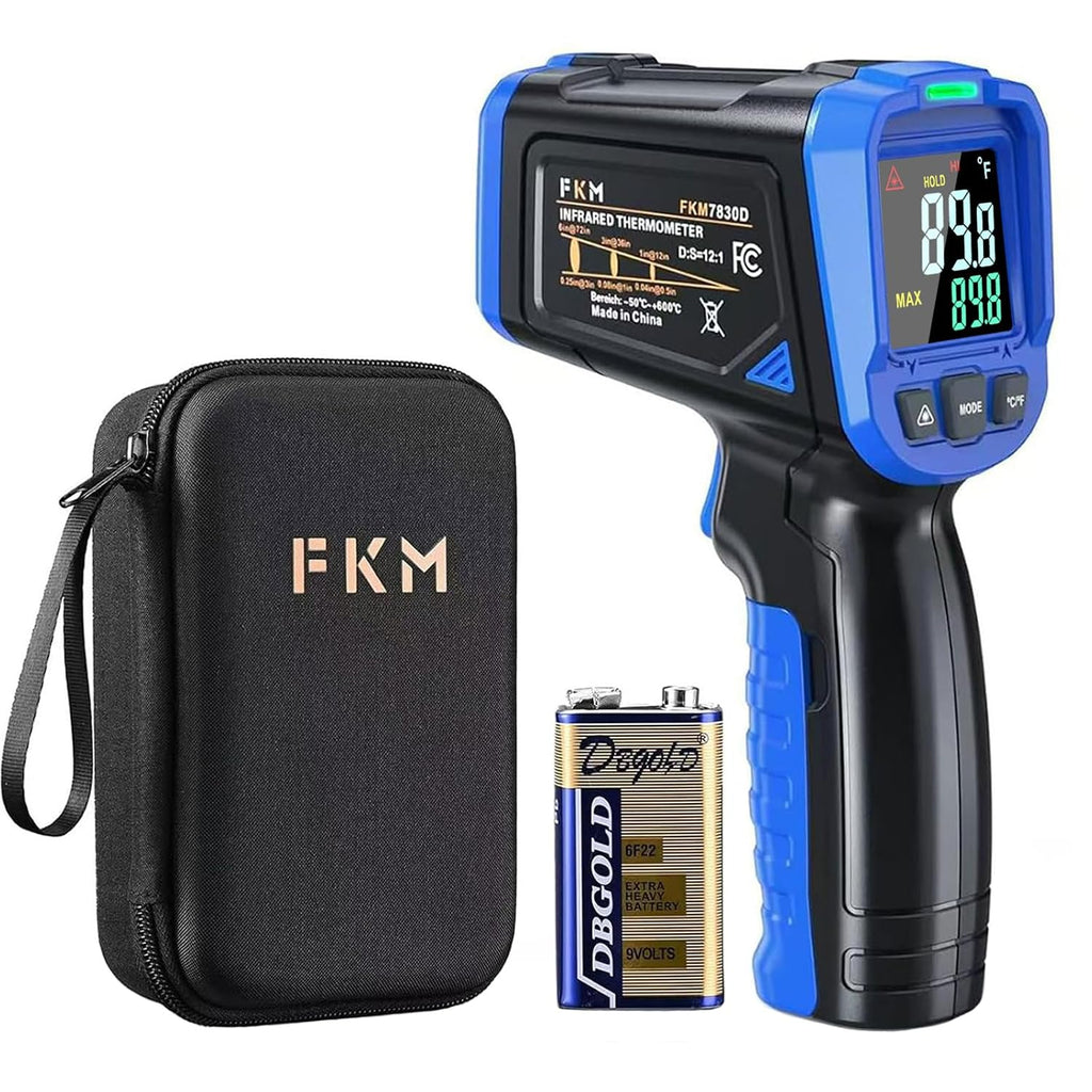 FKM Pistola de termómetro infrarrojo -58°F~1112°F,Pistola termómetro láser