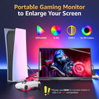 Upperizon Monitor portátil de 18.5 pulgadas FHD 125% sRGB 100Hz IPS HDR HDMI USB-C Monitor de viaje para laptop, MacBook, PC, Surface PS5 Xbox, pantalla externa grande con soporte y altavoces, compatible con VESA
