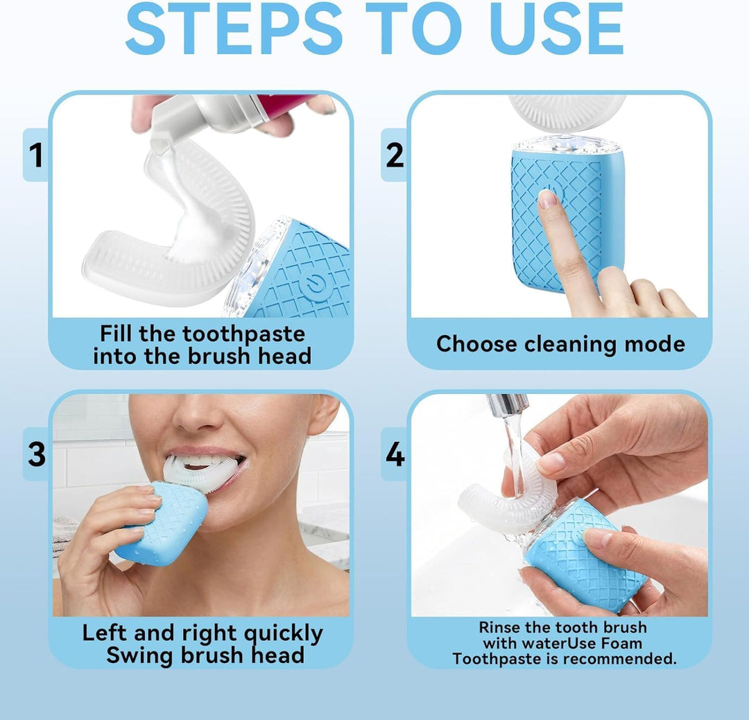 yeklike Sonic Electric - Cepillo de dientes en forma de U para adul...
