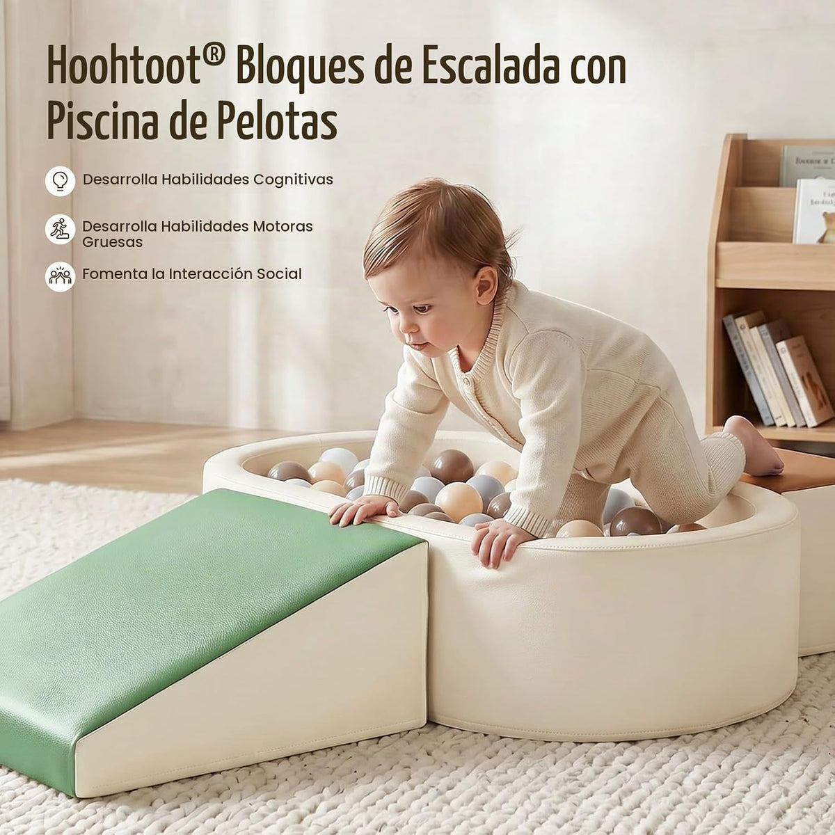 Hoohtoot Juguetes de escalada para niños pequeños, bloques de espuma con