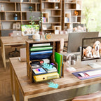 Simple Trending - Organizador de archivos de escritorio de 7 niveles, organizador de papel, marrón rústico