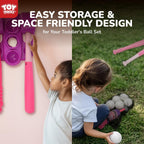 TOY Life Tball Set con Ball Launcher, Baseball Tee para Girls 3-8, Pink