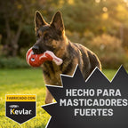 Bite Force - Juguete para perros duradero y fuerte Ribby con chirriador, costuras reforzadas con Kevlar para masticadores agresivos - Rojo.