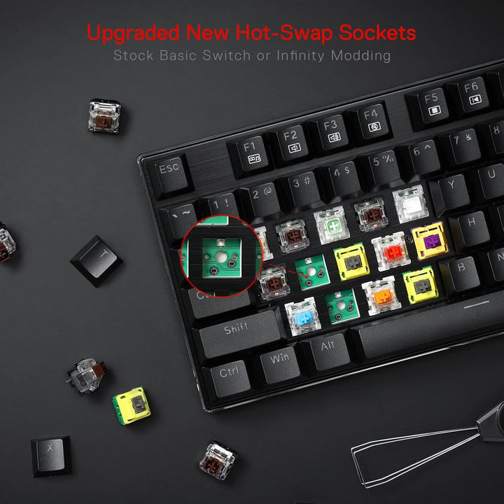 Redragon Teclado mecánico para juegos K556 RGB LED retroiluminado c...