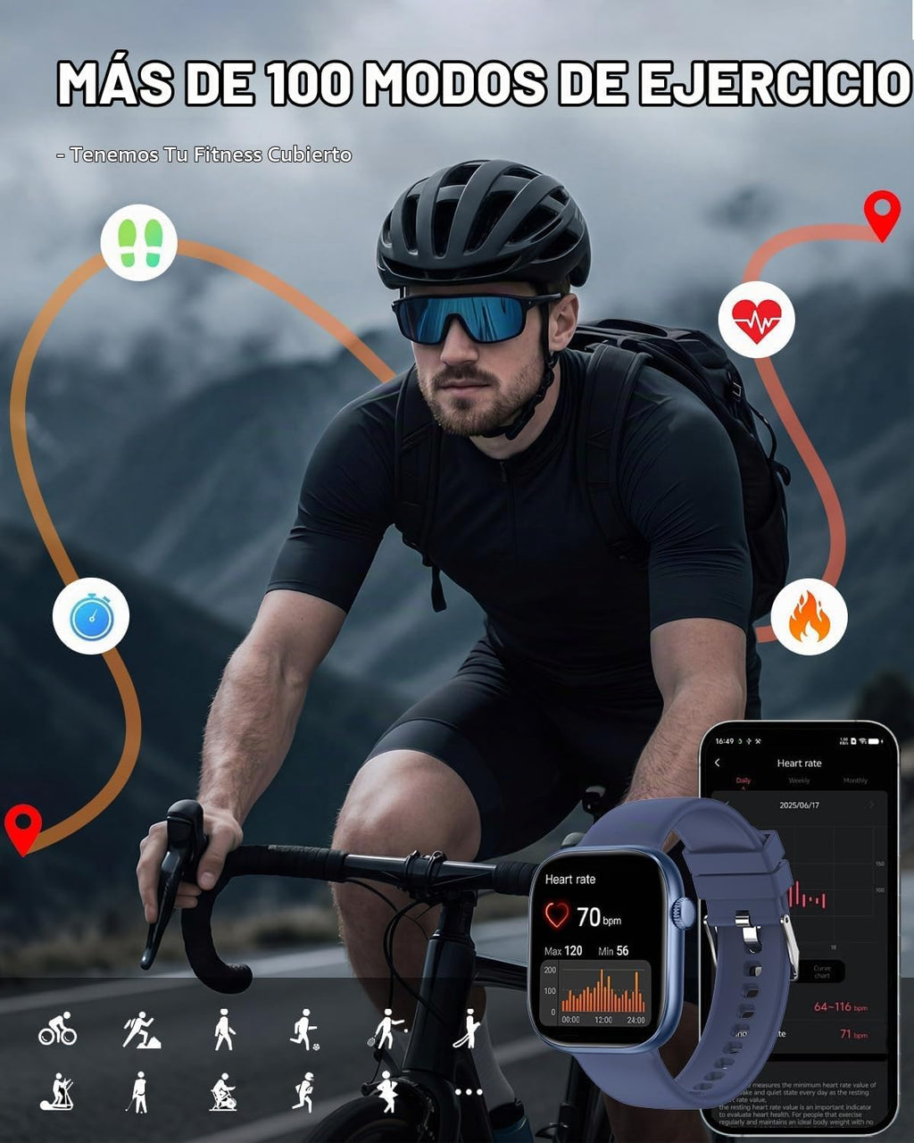 Reloj inteligente para mujeres y hombres, rastreador de actividad física y sueño con pantalla táctil HD de 1.83 pulgadas, reloj inteligente de llamadas Bluetooth para Android/iOS, IP67
