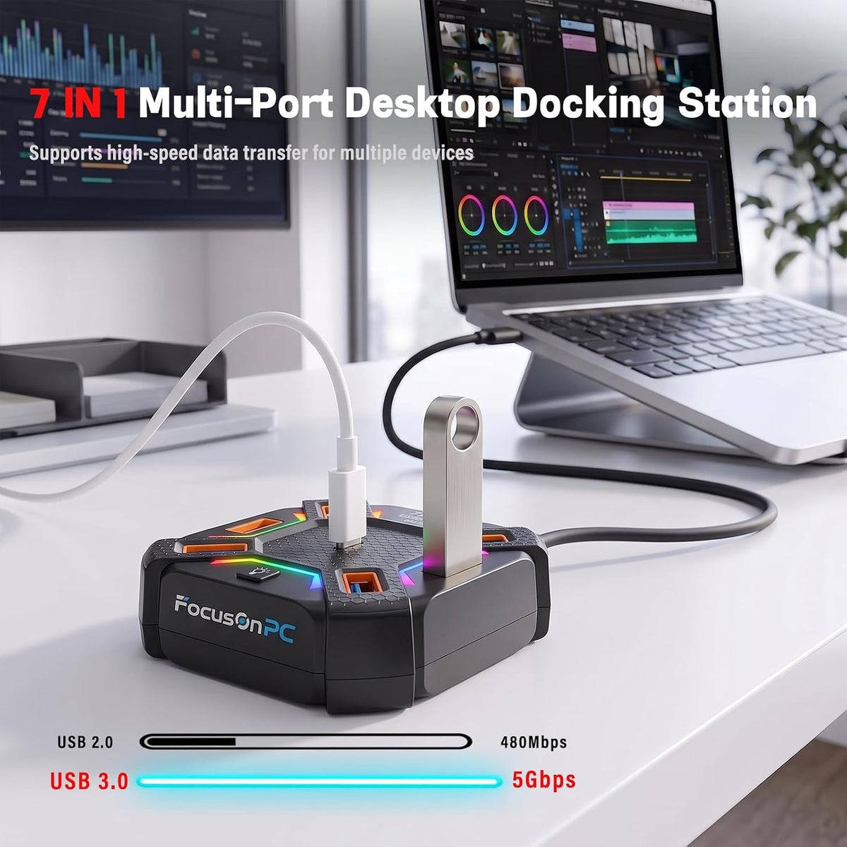 Aitalk, hub USB 3.0 de 7 puertos