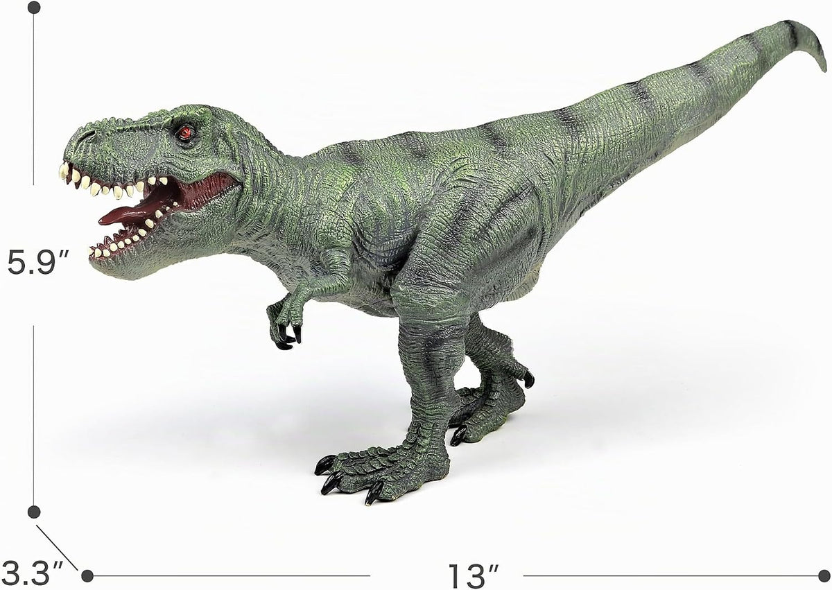RECUR Juguetes de dinosaurio Tyrannosaurus Rex de 13 pulgadas, figura de acción realista de T-Rex, figura de juguete Jurassic Trex, modelo de mundo prehistórico para niños y niñas a partir de 3 años