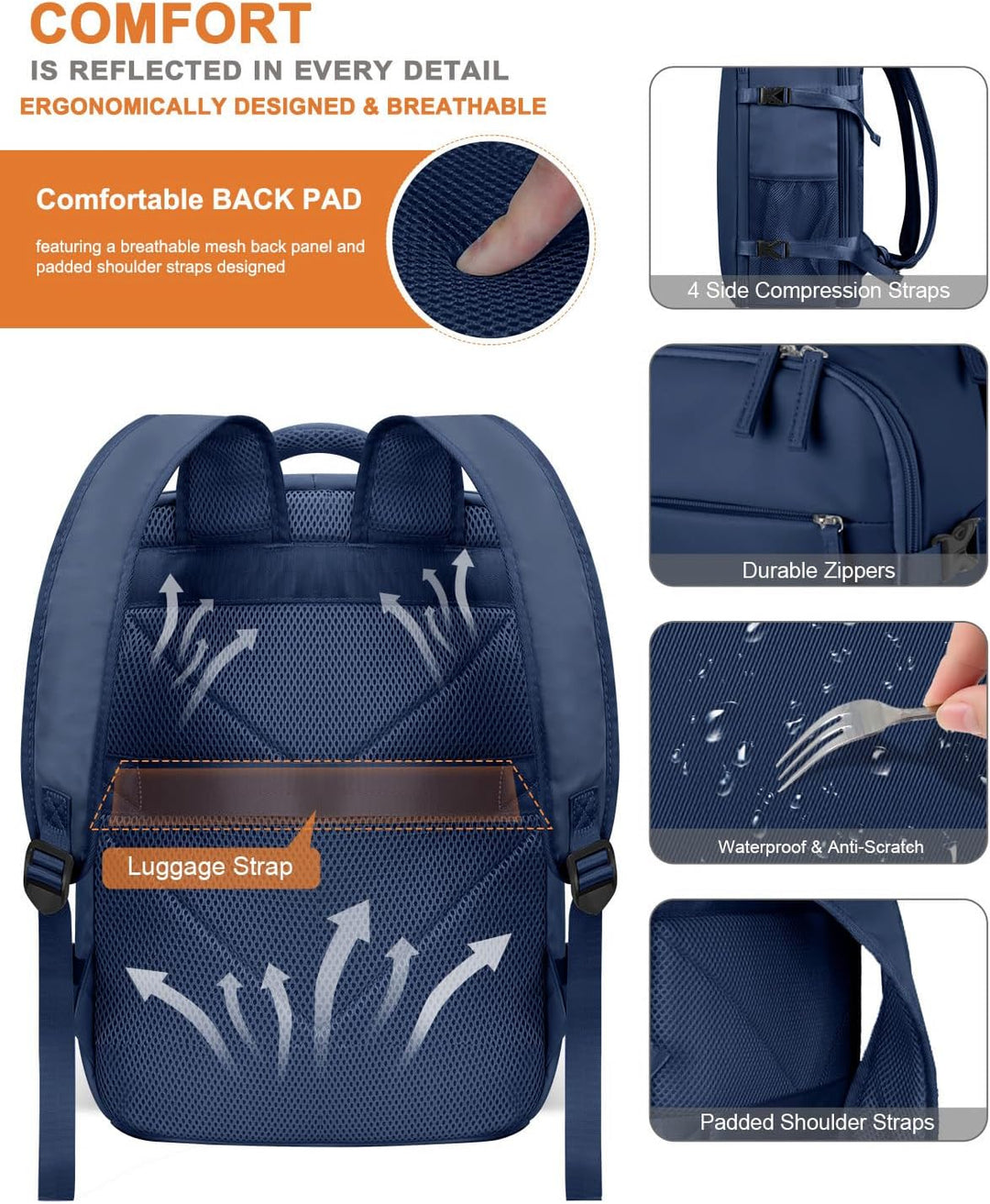 Mochila de viaje Capolo para mujeres y hombres, mochila impermeable...