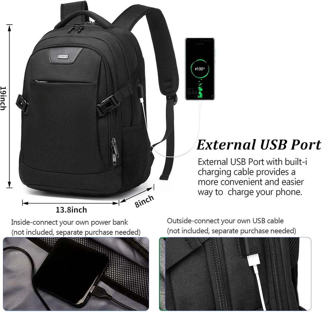 DUSLANG Mochila antirrobo para laptop, negra, funda para portátil d...