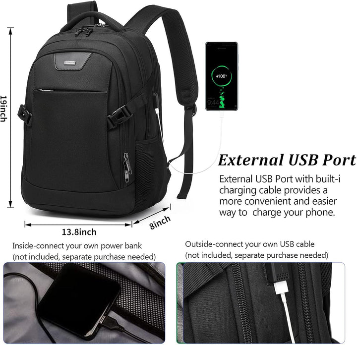DUSLANG Mochila antirrobo para laptop, negra, funda para portátil d...