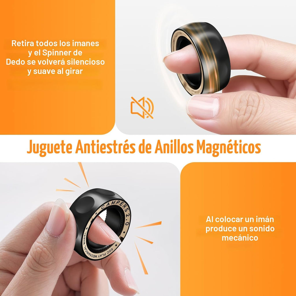 Anillo giratorio magnético mejorado para aliviar el estrés