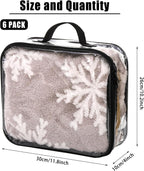 Fasmov Paquete de 6 cubos grandes de embalaje de viaje transparentes, organizador de PVC transparente, bolsas de almacenamiento de vinilo con cremallera, bolsa multiusos con asa para pantalones de maleta, cachemira, suéteres, camisas, almacenamiento de