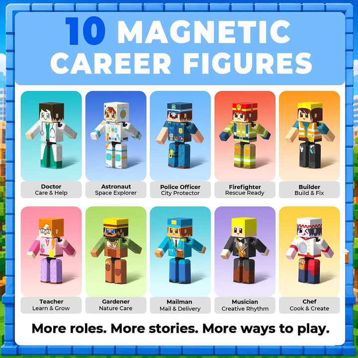 Juego de 20 piezas de figuras magnéticas de personas, imán giratori...