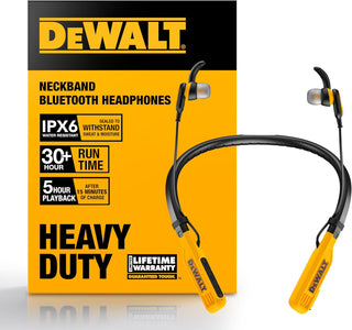 DEWALT Auriculares Bluetooth de Servicio Pesado con Banda para el C...