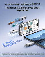 Lexar Unidad dual de estado sólido D50E de 256 GB, unidad flash USB...