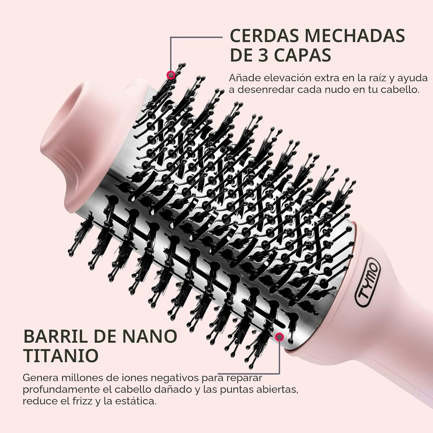 TYMO Cepillo secador de pelo, cepillo secador de pelo en uno, secad...