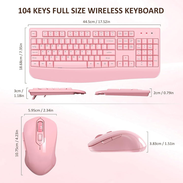 EDJO - Combo de teclado y mouse inalámbricos, teclado ergonómico de...