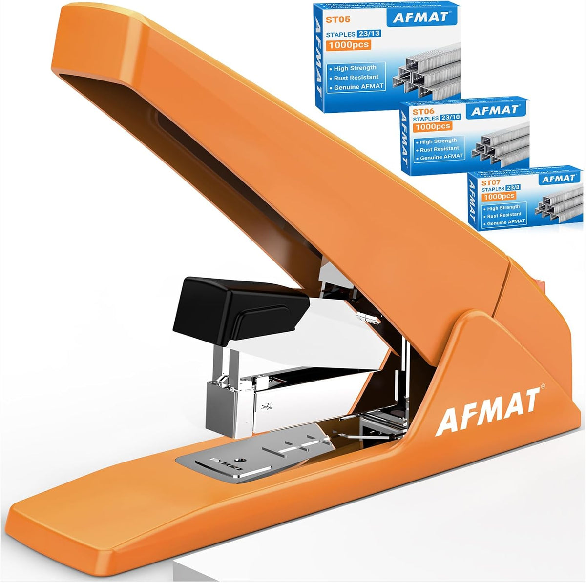 AFMAT Engrapadora resistente ES18 de 100 hojas, 50% de esfuerzo reducido