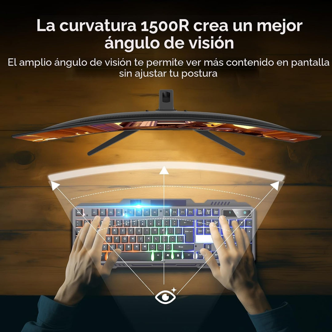 SANSUI Monitor de juegos curvo de 32 pulgadas 240Hz de alta tasa de...