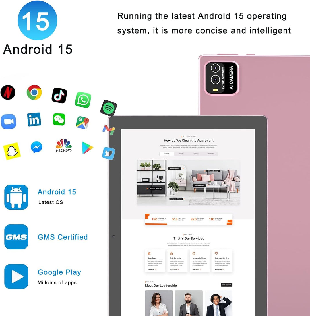HOTTABLET 10" Tableta Android 15 de 12 (4+8Expand) GB RAM+64GB...