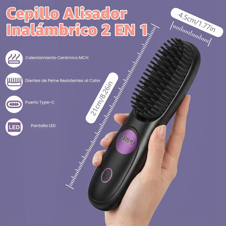 Go Brush Pro 2026 - Plancha de pelo inalámbrica actualizada, portát...