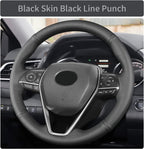 Funda de Volante Cosida a Mano, Compatible con Toyota RAV4 SUV 2019-2024 / Avalon 2019-2022 / Camry 2018-2024 / Corolla 2020-2025, Funda de Volante de Microfibra de Cuero con Envoltura