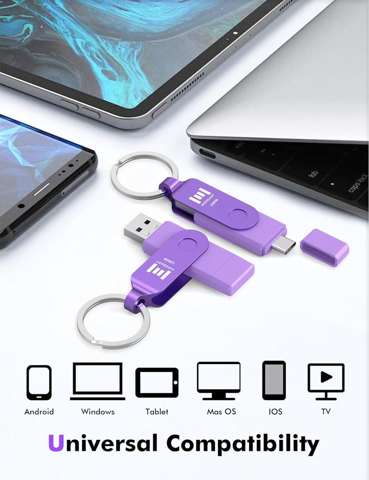 MOSDART Unidad flash USB C 3.2 dual de 128 GB, hasta 150 MB\/S tipo...