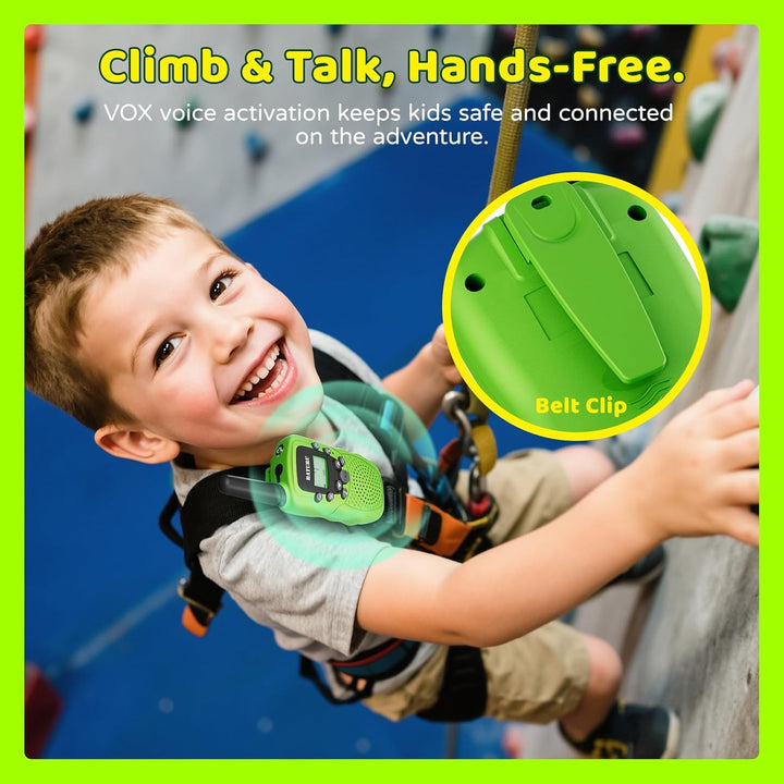 BATURU Walkie Talkies recargables para niños de 3 millas de largo a...